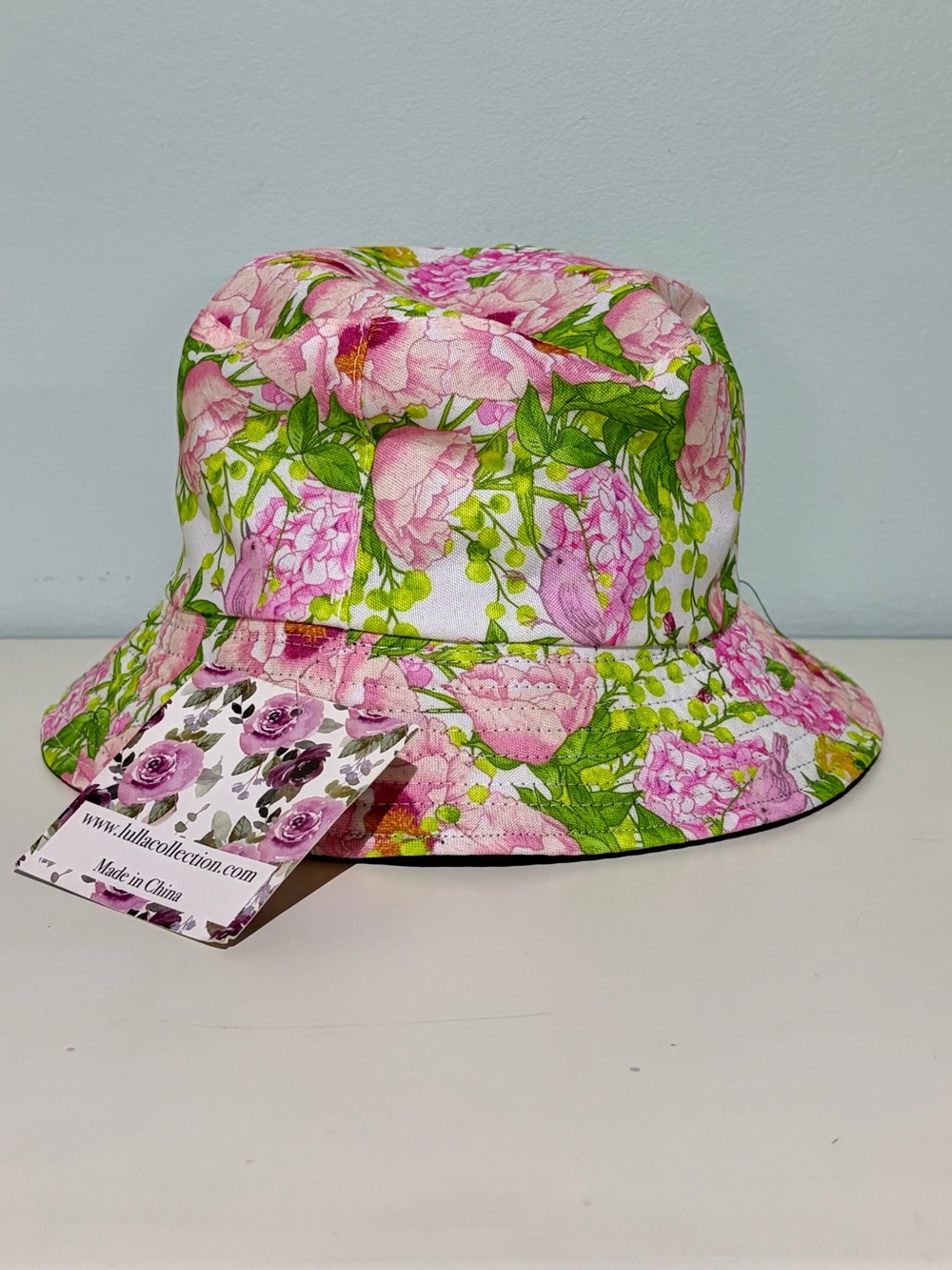 NWT Floral Pink & Green Ladies Bucket Hat from Lulla Collection
